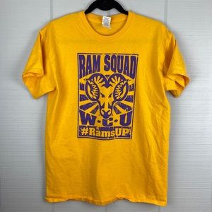 WCU Ram Squad Graphic Yellow and Purple Short Sleeve T-shirt M